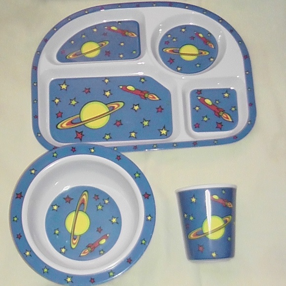Vintage Rare Celestial 3 Pc Platter Bowl Cup Set - Picture 1 of 7